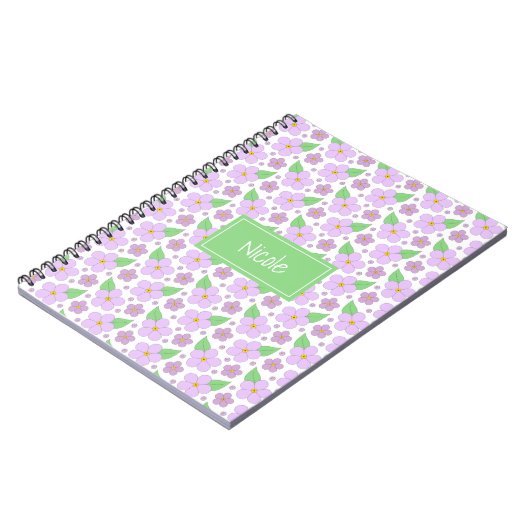 Lilac Blume Muster-Foto-Notebook Notizblock (Linke Seite)