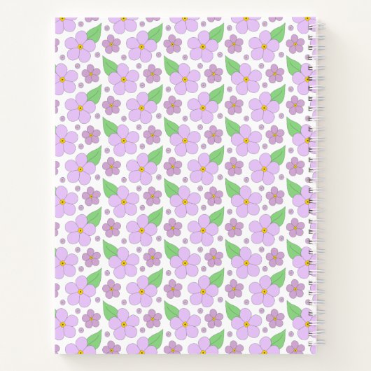 Lilac-Blume-Muster-Notebook Notizblock (Rückseite)