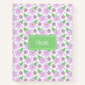 Lilac-Blume-Muster-Notebook Notizblock (Vorderseite)