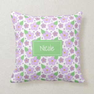 Lilac Blume Pattern Pillow Kissen