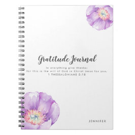 Lilac Blume Personalisiert DankJournal Notizblock