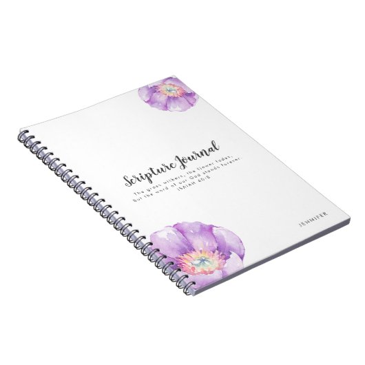 Lilac Blume Personalisiert Scripting Journal Notizblock (Rechte Seite)