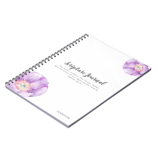 Lilac Blume Personalisiert Scripting Journal Notizblock (Linke Seite)