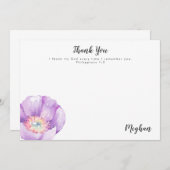 Lilac Blume Personalisierte Schrift Danke Karte (Vorne/Hinten)
