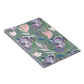 Lilac Blume Sage Gray Pattern Notizblock (Rechte Seite)