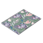 Lilac Blume Sage Gray Pattern Notizblock (Linke Seite)