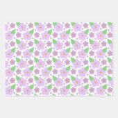 Lilac-Blume, Streifen und Zickzack Papierblätter Geschenkpapier Set (Vorderseite)