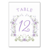 Lilac Blume Tischnummer (Rückseite)
