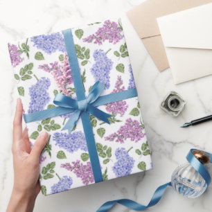 Lilac-Blume und Blätter Geschenkpapier