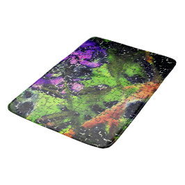 Lilac-Blume und Blätter in geschnitztem Mosaik Badematte