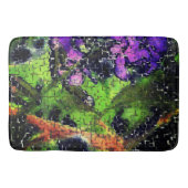 Lilac-Blume und Blätter in geschnitztem Mosaik Badematte (Vorderseite)