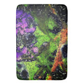 Lilac-Blume und Blätter in geschnitztem Mosaik Badematte (Vorderseite Vertikal)