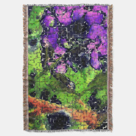 Lilac-Blume und Blätter in geschnitztem Mosaik Decke