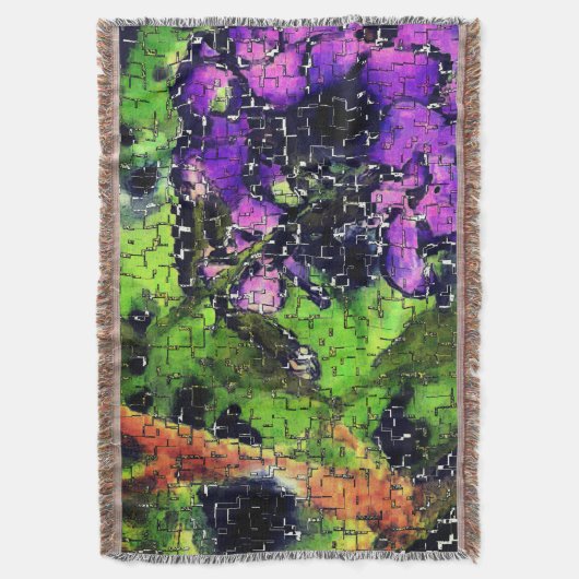 Lilac-Blume und Blätter in geschnitztem Mosaik Decke (Vorderseite Vertikal)