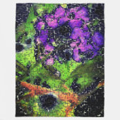 Lilac-Blume und Blätter in geschnitztem Mosaik Fleecedecke (Vorderseite)