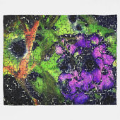 Lilac-Blume und Blätter in geschnitztem Mosaik Fleecedecke (Vorderseite (Horizontal))