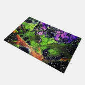 Lilac-Blume und Blätter in geschnitztem Mosaik Fußmatte (Schrägansicht)