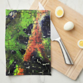 Lilac-Blume und Blätter in geschnitztem Mosaik Geschirrtuch (Viertel Falte)