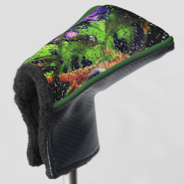 Lilac-Blume und Blätter in geschnitztem Mosaik Golf Headcover