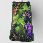 Lilac-Blume und Blätter in geschnitztem Mosaik Golf Headcover (Rotieren 90)