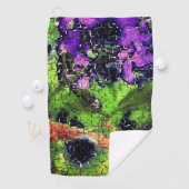 Lilac-Blume und Blätter in geschnitztem Mosaik Golfhandtuch (Insitu)