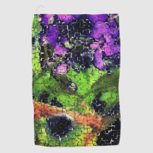 Lilac-Blume und Blätter in geschnitztem Mosaik