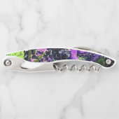 Lilac-Blume und Blätter in geschnitztem Mosaik Kellnermesser (Vorderseite)