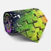 Lilac-Blume und Blätter in geschnitztem Mosaik Krawatte (Gerollt)