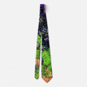 Lilac-Blume und Blätter in geschnitztem Mosaik Krawatte (Rückseite)