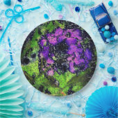 Lilac-Blume und Blätter in geschnitztem Mosaik Pappteller (Party)