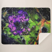 Lilac-Blume und Blätter in geschnitztem Mosaik Sherpadecke (Vorderseite (Horizontal))