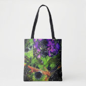 Lilac-Blume und Blätter in geschnitztem Mosaik Tasche (Vorderseite)