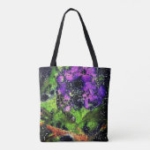 Lilac-Blume und Blätter in geschnitztem Mosaik Tasche (Rückseite)