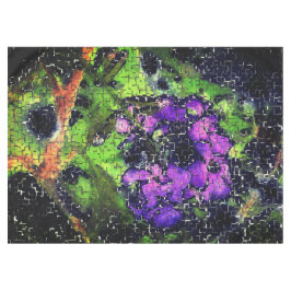 Lilac-Blume und Blätter in geschnitztem Mosaik Tischdecke