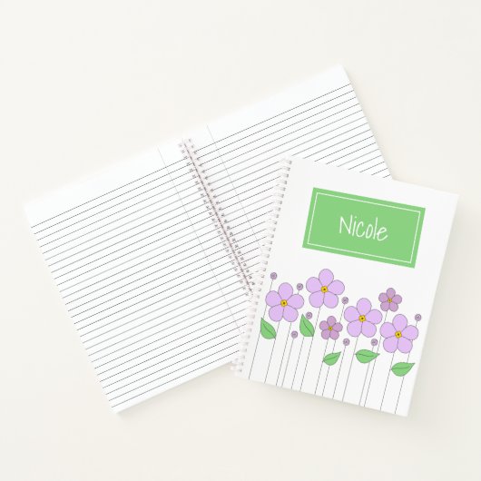 Lilac-Blume und Tag-Notebook Notizblock (Innenseite)