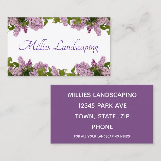Lilac Blume Visitenkarte (Vorne/Hinten)