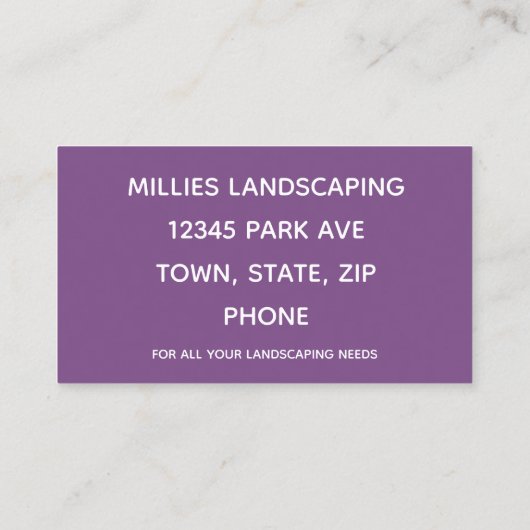 Lilac Blume Visitenkarte (Rückseite)