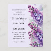 Lilac Blume Wasserfarbe Rustikale Hochzeit (Vorderseite)