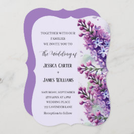 Lilac Blume Wasserfarbe Rustikale Hochzeit Einladung