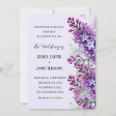 Lilac Blume Wasserfarbe Rustikales Foto Hochzeit Einladung (Vorderseite)
