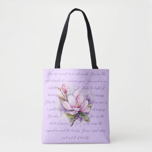Lilac Blume Watercolor Shoper Tasche (Vorderseite)