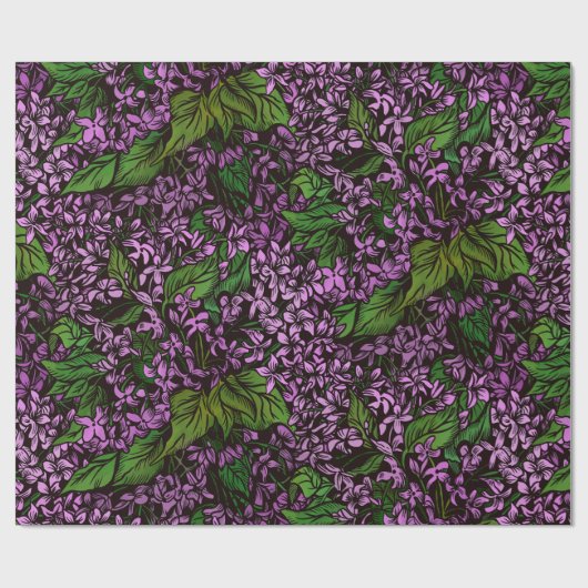 Lilac Blume Wrapping Paper Geschenkpapier (Flach)