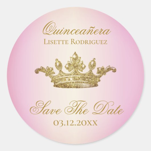 Lilac Blush Burgundy Save the Date Quinceanera Runder Aufkleber (Vorderseite)
