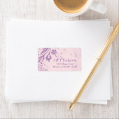 Lilac Blush Pink Floral Wedding Address Label Adressaufkleber (Insitu)