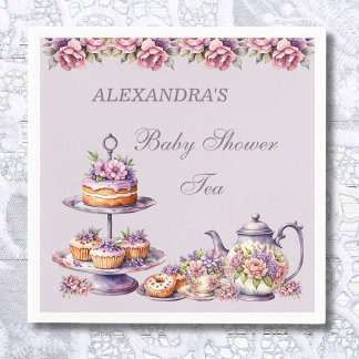 Lilac Blush Pink Party Tee Babydusche Serviette