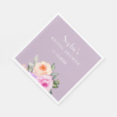 Lilac Blush Pink Peach Rose Brautparty Serviette (Ecke)