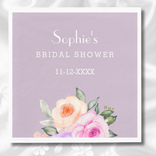 Lilac Blush Pink Peach Rose Brautparty Serviette