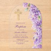 Lilac-Bogen-Taufe Acryleinladungen (Vorderseite)