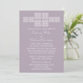 Lilac Bohemisch Chic Wedding Einladung (Stehend Vorderseite)