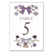 Lilac Boho Bows Wedding Tischnummer (Vorderseite)